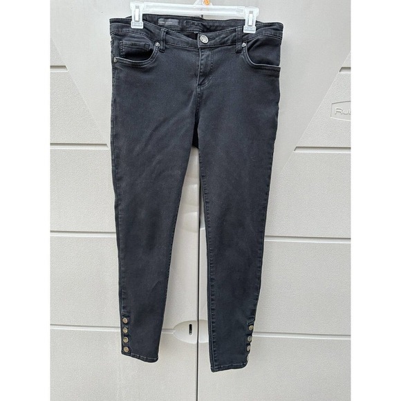 Kut From The Kloth Connie Snap-hem Ankle SKINNY Jeans Washed Black Size 8 - Picture 5 of 8